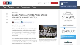 
                            8. Saudi Arabia And Its Allies Strike Yemen's Main Port City : NPR