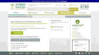 
                            12. Saudi - National Portal - Stop transfer of post office box to Wasel