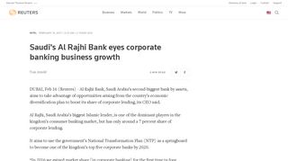 
                            11. Saudi's Al Rajhi Bank eyes corporate banking business ...