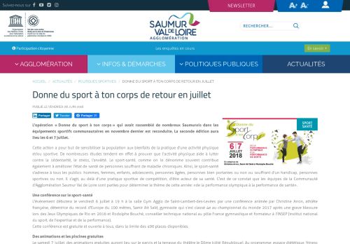 
                            8. Saumur Val de Loire - Donne du sport à ton corps de retour en juillet