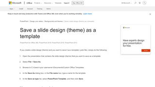 
                            2. Save a slide design (theme) as a template - PowerPoint - Office Support