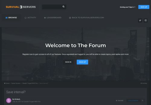 
                            10. Save interval? - Citadel: Forged With Fire - Survival Servers Forum