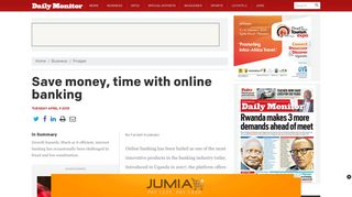 
                            9. Save money, time with online banking - Daily Monitor