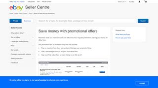 
                            3. Save money with promotional offers - eBay Seller Centre