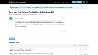 
                            7. Save user login/signup Registration details in pardot - Auth0 Community