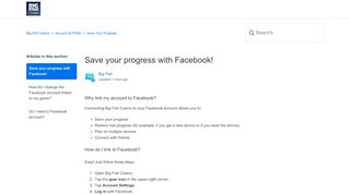 
                            3. Save your progress with Facebook! – Big Fish Casino