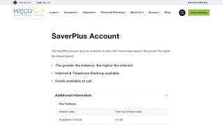
                            12. SaverPlus Account - Internet Banking Available | WECU