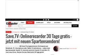 
                            5. Save.TV 30 Tage lang gratis nutzen! - COMPUTER BILD