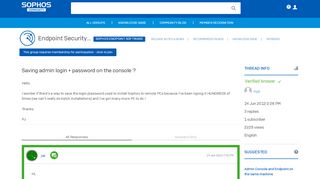 
                            7. Saving admin login + password on the console ? - Sophos Endpoint ...