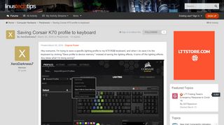 
                            3. Saving Corsair K70 profile to keyboard - Peripherals - Linus Tech Tips