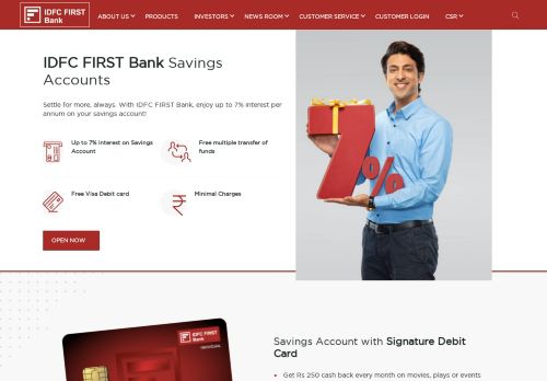 
                            1. Savings Account - Open Savings Bank Account Online | IDFC Bank