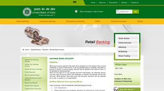
                            8. Savings Bank Account - United Bank of India