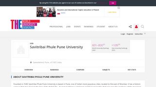
                            13. Savitribai Phule Pune University World University Rankings | THE