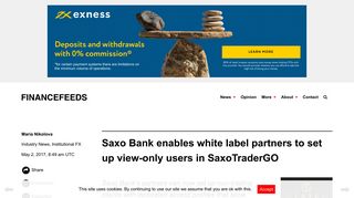 
                            12. Saxo Bank enables white label partners to set up view-only users in ...