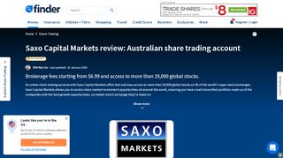 
                            10. Saxo Capital Markets review: Australian share trading | finder.com.au