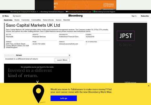 
                            13. Saxo Capital Markets UK Ltd: Company Profile - Bloomberg