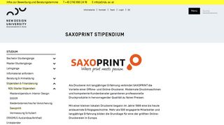 
                            12. Saxoprint Stipendium - New Design University