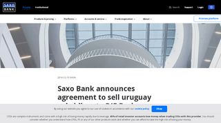 
                            7. Saxo's Uruguay Subsidiary Sold to DIF Broker | Saxo Group - Saxo Bank