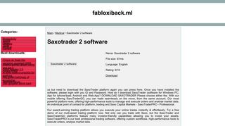 
                            9. Saxotrader 2 software download - fabloxiback.ml