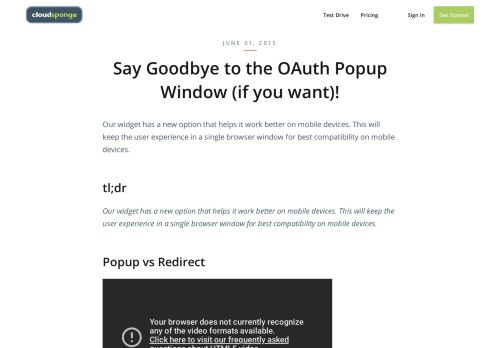 
                            9. Say Goodbye to the OAuth Popup Window (if you want)! - CloudSponge