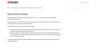 
                            11. Saya tidak bisa login. – Tinder