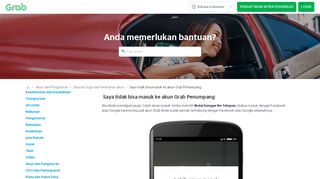 
                            2. Saya tidak bisa masuk ke akun Grab Penumpang - Passenger