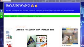 
                            11. SAYANGWANG : Cara Isi e-Filing LHDN 2017 - Panduan ...