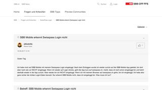 
                            2. SBB Mobile erkennt Swisspass Login nicht - SBB CFF FFS Community ...