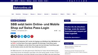 
                            8. SBB setzt beim Online- und Mobile Shop auf Swiss Pass-Login ...