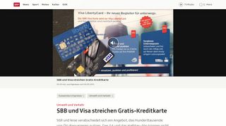 
                            8. SBB und Visa streichen Gratis-Kreditkarte - Sendungen - SRF