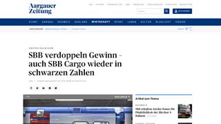 
                            13. SBB verdoppeln Gewinn – auch SBB Cargo wieder in schwarzen ...