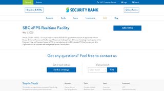 
                            9. SBC eFPS Realtime Facility | Security Bank Philippines