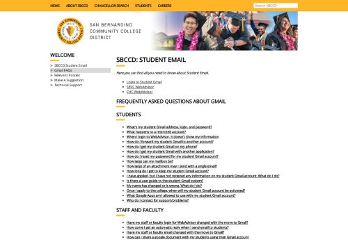 
                            12. SBCCD: Student Email - San Bernardino Community College District