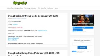 
                            11. SBCodez – SBCodez.com – Swag Codes Posted Instantly