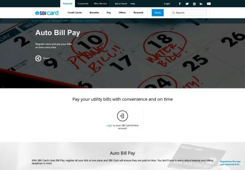 
                            10. SBI Auto Bill Pay - Hassle Free Auto Bill Payments | SBI Card