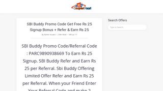 
                            4. SBI Buddy Promo Code Get Free Rs 25 Signup Bonus + Refer & Earn ...