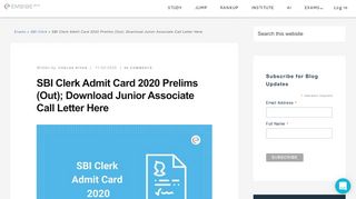 
                            11. SBI Clerk Admit Card 2018 |Check Out Prelims Results Here - Embibe