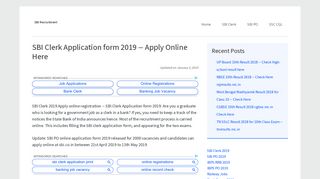 
                            9. SBI Clerk Application form 2019 - Apply Online Here - SBI Recruitment