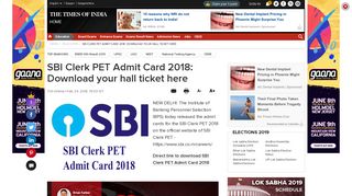 
                            6. SBI Clerk PET Admit Card 2018: Download your hall ticket here ...