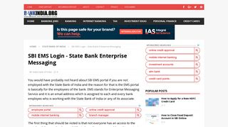 
                            4. SBI EMS Login - State Bank Enterprise Messaging - BankIndia.org