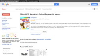 
                            11. SBI & IBPS Bank Clerk Solved Papers - 26 papers - Google Books-Ergebnisseite