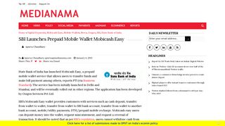 
                            11. SBI Launches Prepaid Mobile Wallet Mobicash Easy - MediaNama