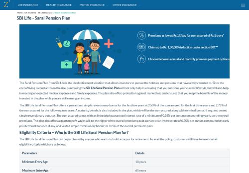 
                            7. SBI Life Saral Pension Plan - Reviews, Benefits & Key Features