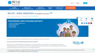 
                            10. SBI Life - Saral Swadhan Plus | Life Insurance Savings Plans