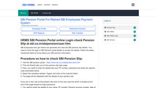 
                            9. SBI Pension Portal For Retired SBI Employees Payment System