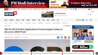 
                            4. SBI PO 2018 Online Application Process begins today at sbi.co.in ...