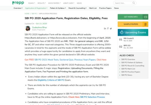 
                            11. SBI PO Application Form 2018- Apply Online @sbi.co.in - Collegedunia