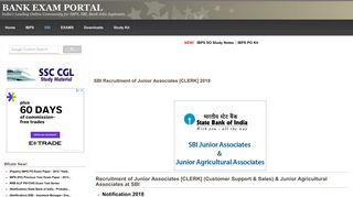 
                            8. SBI Recruitment of Junior Associates [CLERK] 2018 | BANK EXAM ...