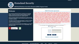 
                            8. (SBIR) Program Portal - Portal Login - Homeland Security