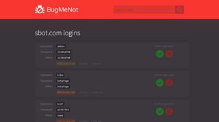 
                            7. sbot.com passwords - BugMeNot